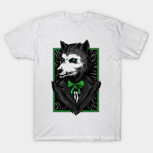 Big Bad Wolf Suit Black Green T-Shirt